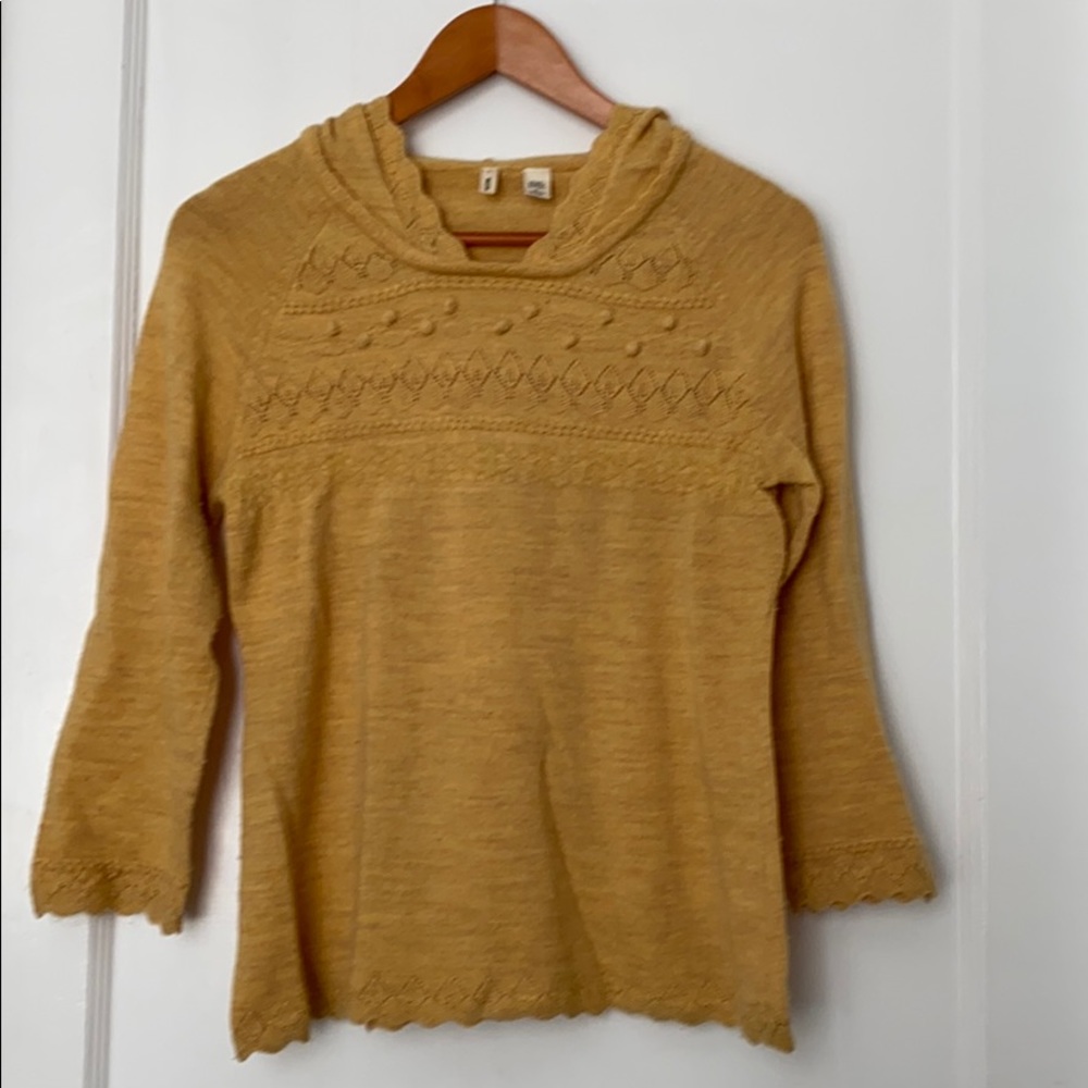 Anthropologie wool sweater with hood